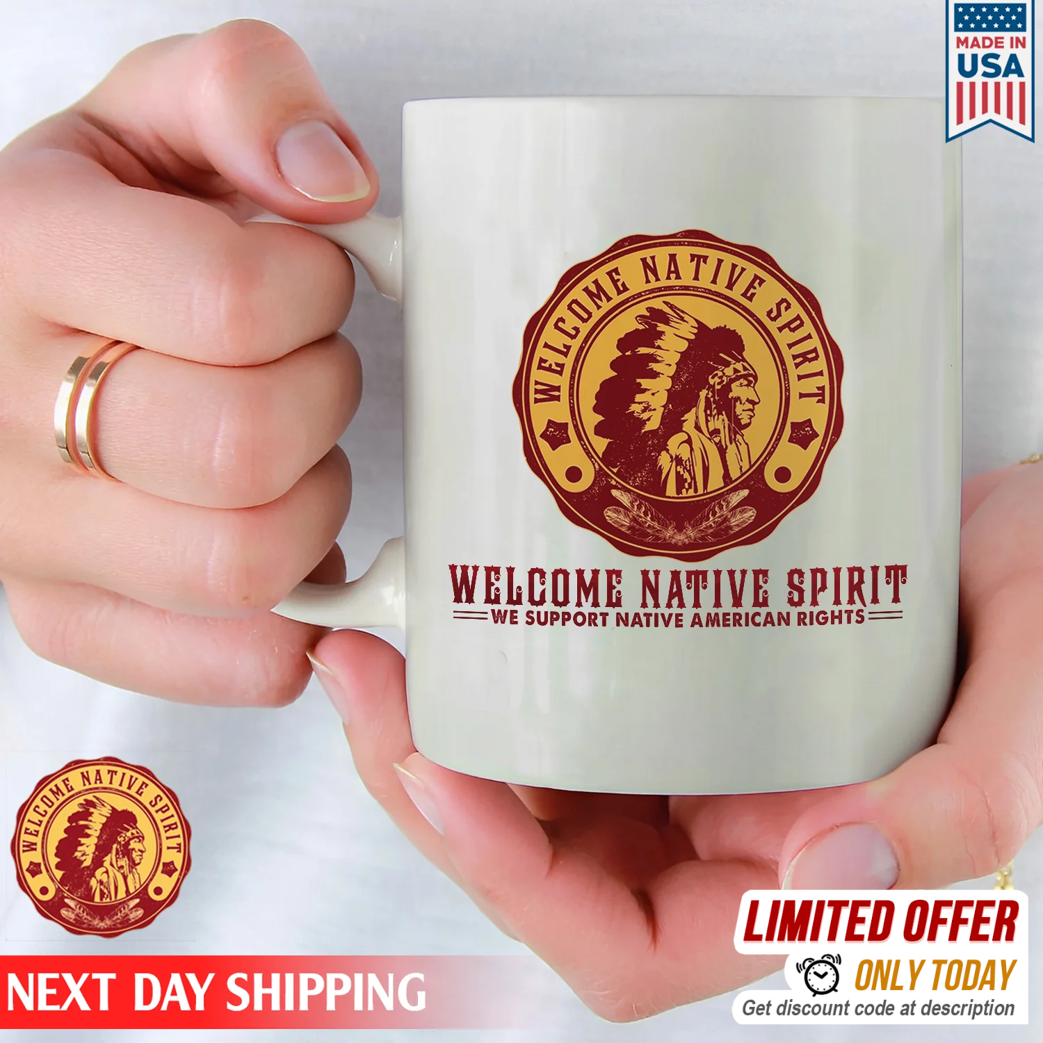 Brand Logo We Support Native American Rights Ceramic Coffee Mug