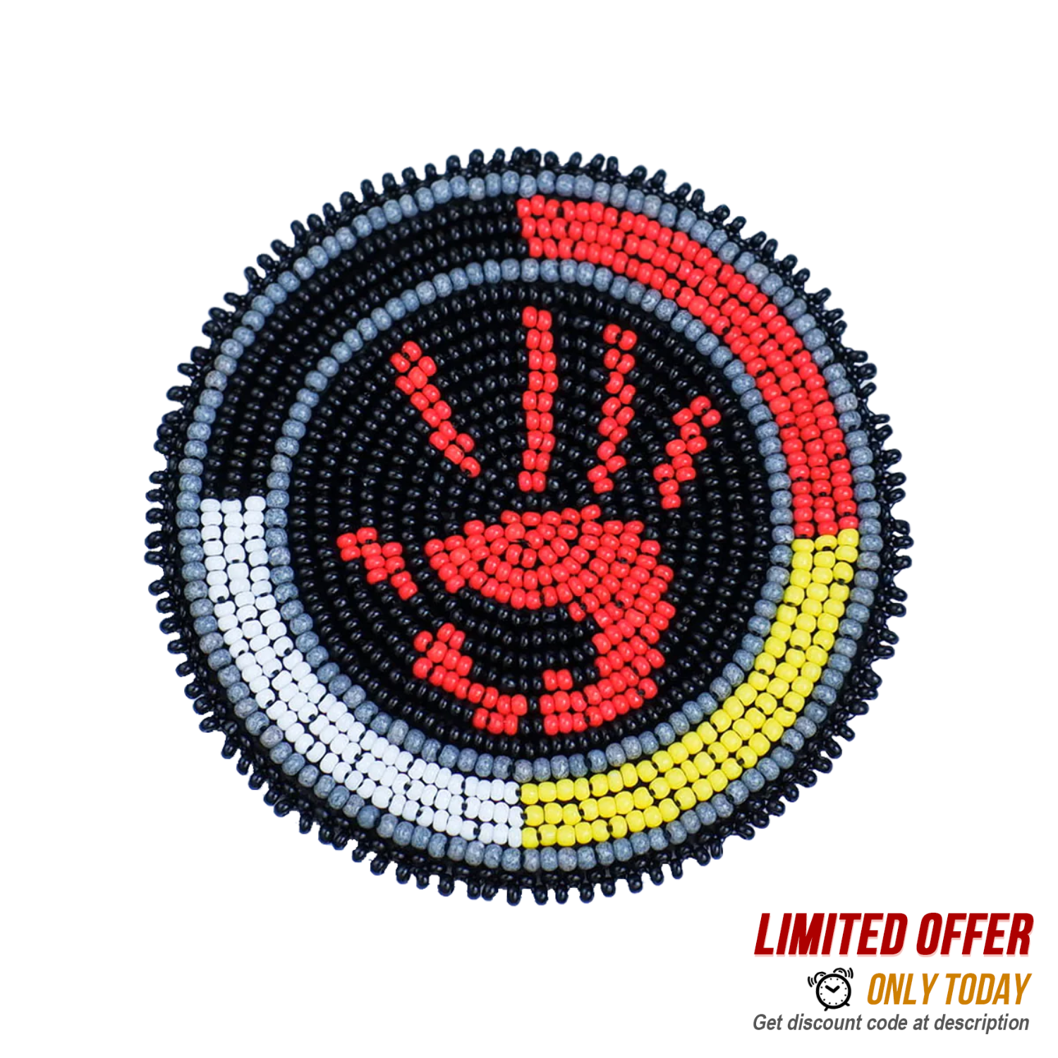 Native Hand Print SALE 50% OFF - MMIW Handprint Handmade Beaded Patch Necklace Pendant ...