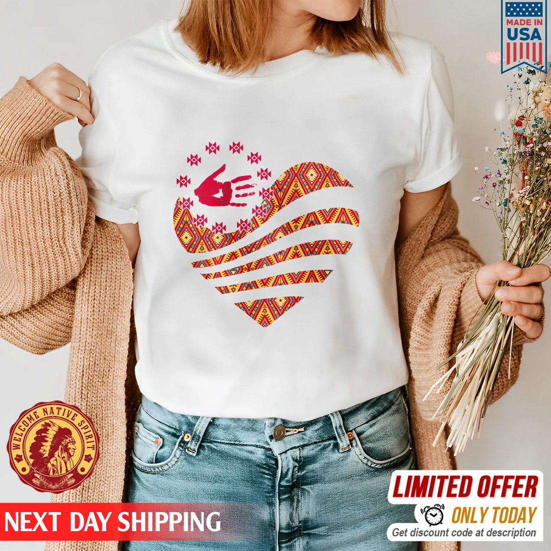 Red Heart With 3 Brother Emblem Tee Women main image 1