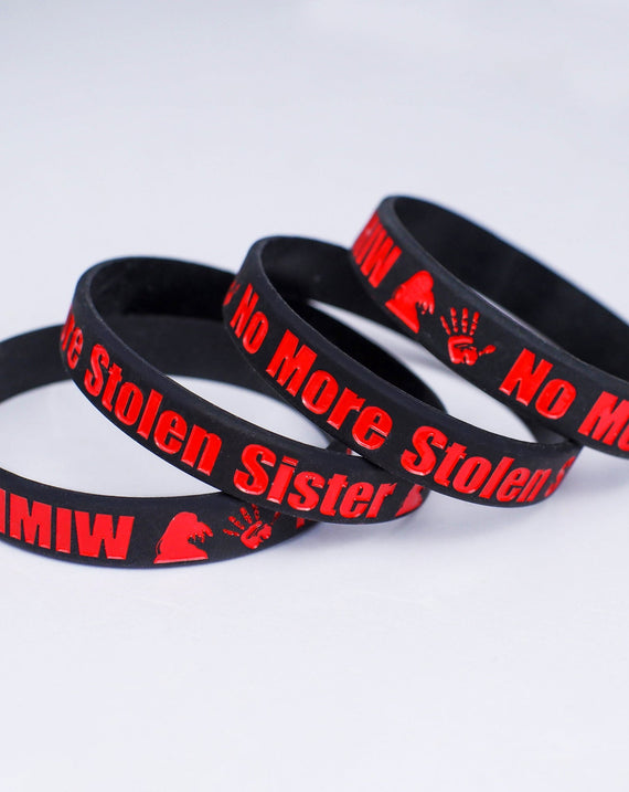 MMIW No More Stolen Sisters Silicone Wristband - Debossed Color V001