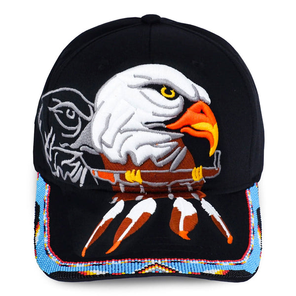 Embellished Black Eagle Patch Baseball Cap BlackwithEagleLogo-  main image 3