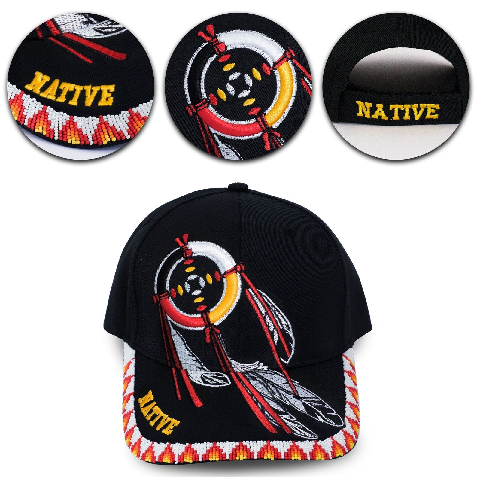 Beaded native pride hat