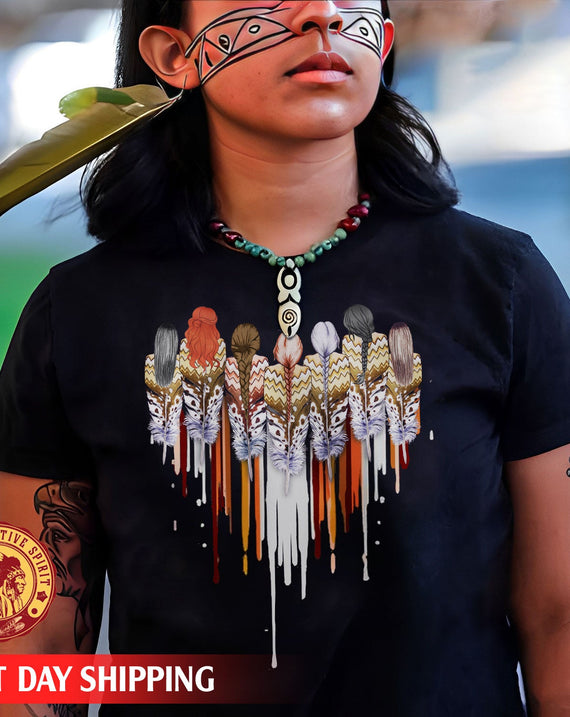 Native American Women Feather Heart Unisex Hoodie/Sweatshirt/T-Shirt