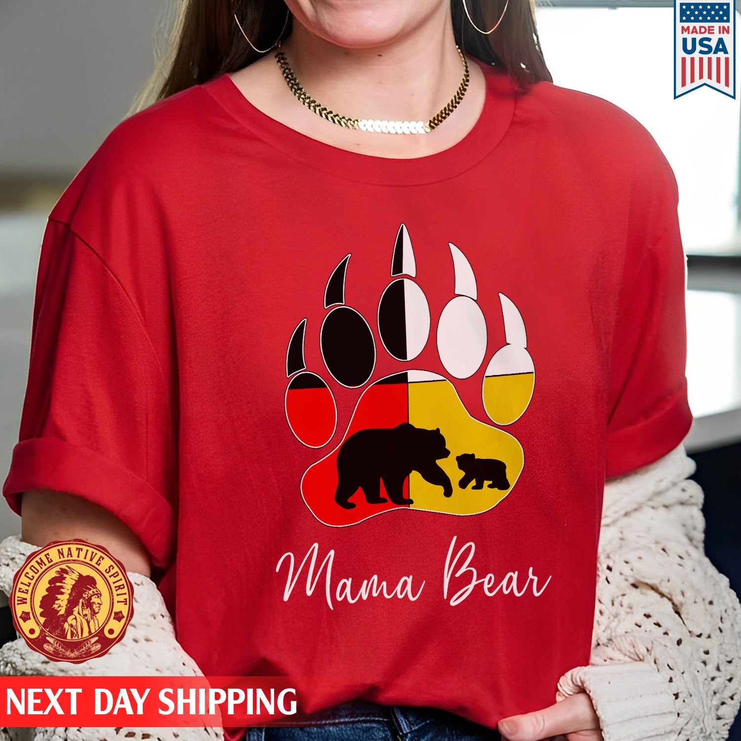 Native American Mama Bear Foot Colors Unisex T-Shirt/Hoodie